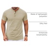 image:imageCOOFANDY Mens Henley Shirts Short Sleeve Casual Stylish Tshirt Lightweight Summer Basic Tee TopsKhaki
