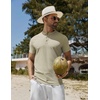 image:imageCOOFANDY Mens Henley Shirts Short Sleeve Casual Stylish Tshirt Lightweight Summer Basic Tee TopsKhaki