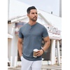image:imageCOOFANDY Mens Henley Shirts Short Sleeve Casual Stylish Tshirt Lightweight Summer Basic Tee TopsMidnight Blue
