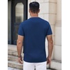 image:imageCOOFANDY Mens Henley Shirts Short Sleeve Casual Stylish Tshirt Lightweight Summer Basic Tee TopsNavy Blue