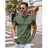 image:imageCOOFANDY Mens Henley Shirts Short Sleeve Casual Stylish Tshirt Lightweight Summer Basic Tee TopsOlive Green