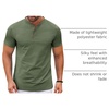 image:imageCOOFANDY Mens Henley Shirts Short Sleeve Casual Stylish Tshirt Lightweight Summer Basic Tee TopsOlive Green