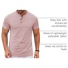 image:imageCOOFANDY Mens Henley Shirts Short Sleeve Casual Stylish Tshirt Lightweight Summer Basic Tee TopsPink