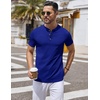 image:imageCOOFANDY Mens Henley Shirts Short Sleeve Casual Stylish Tshirt Lightweight Summer Basic Tee TopsRoyal Blue