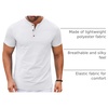 image:imageCOOFANDY Mens Henley Shirts Short Sleeve Casual Stylish Tshirt Lightweight Summer Basic Tee TopsWhite