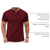 image:imageCOOFANDY Mens Henley Shirts Short Sleeve Casual Stylish Tshirt Lightweight Summer Basic Tee TopsWine Red