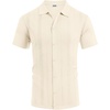 image:imageCOOFANDY Mens Knit Short Sleeve Button Down Polo ShirtsBeige