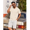 image:imageCOOFANDY Mens Knit Short Sleeve Button Down Polo ShirtsBeige