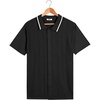 image:imageCOOFANDY Mens Knit Short Sleeve Button Down Polo ShirtsBlack  White