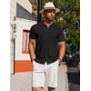 image:imageCOOFANDY Mens Knit Short Sleeve Button Down Polo ShirtsBlack