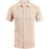 image:imageCOOFANDY Mens Knit Short Sleeve Button Down Polo ShirtsCream
