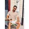 image:imageCOOFANDY Mens Knit Short Sleeve Button Down Polo ShirtsCream White