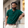 image:imageCOOFANDY Mens Knit Short Sleeve Button Down Polo ShirtsGreen