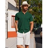 image:imageCOOFANDY Mens Knit Short Sleeve Button Down Polo ShirtsGreen