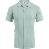 image:imageCOOFANDY Mens Knit Short Sleeve Button Down Polo ShirtsIce Green