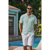 image:imageCOOFANDY Mens Knit Short Sleeve Button Down Polo ShirtsIce Green