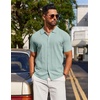 image:imageCOOFANDY Mens Knit Short Sleeve Button Down Polo ShirtsIce Green