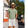 image:imageCOOFANDY Mens Knit Short Sleeve Button Down Polo ShirtsLight Green