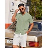 image:imageCOOFANDY Mens Knit Short Sleeve Button Down Polo ShirtsLight Green