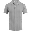 image:imageCOOFANDY Mens Knit Short Sleeve Button Down Polo ShirtsLight Grey