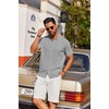 image:imageCOOFANDY Mens Knit Short Sleeve Button Down Polo ShirtsLight Grey