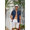 image:imageCOOFANDY Mens Knit Short Sleeve Button Down Polo ShirtsNavy Blue