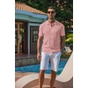 image:imageCOOFANDY Mens Knit Short Sleeve Button Down Polo ShirtsPink