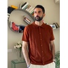 image:imageCOOFANDY Mens Knit Short Sleeve Button Down Polo ShirtsTerracotta