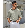 image:imageCOOFANDY Mens Long Sleeve Button Down Shirts Casual Untucked Shirt Regular Fit Dress ShirtAlight Green