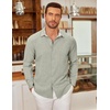image:imageCOOFANDY Mens Long Sleeve Button Down Shirts Casual Untucked Shirt Regular Fit Dress ShirtAlight Green