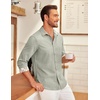 image:imageCOOFANDY Mens Long Sleeve Button Down Shirts Casual Untucked Shirt Regular Fit Dress ShirtAlight Green