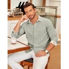 image:imageCOOFANDY Mens Long Sleeve Button Down Shirts Casual Untucked Shirt Regular Fit Dress ShirtAlight Green