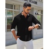 image:imageCOOFANDY Mens Long Sleeve Button Down Shirts Casual Untucked Shirt Regular Fit Dress ShirtBlack