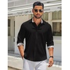 image:imageCOOFANDY Mens Long Sleeve Button Down Shirts Casual Untucked Shirt Regular Fit Dress ShirtBlack