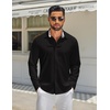 image:imageCOOFANDY Mens Long Sleeve Button Down Shirts Casual Untucked Shirt Regular Fit Dress ShirtBlack