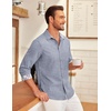 image:imageCOOFANDY Mens Long Sleeve Button Down Shirts Casual Untucked Shirt Regular Fit Dress ShirtBlue