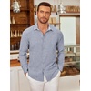 image:imageCOOFANDY Mens Long Sleeve Button Down Shirts Casual Untucked Shirt Regular Fit Dress ShirtBlue