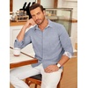 image:imageCOOFANDY Mens Long Sleeve Button Down Shirts Casual Untucked Shirt Regular Fit Dress ShirtBlue