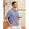 image:imageCOOFANDY Mens Long Sleeve Button Down Shirts Casual Untucked Shirt Regular Fit Dress ShirtBlue Gray