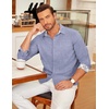 image:imageCOOFANDY Mens Long Sleeve Button Down Shirts Casual Untucked Shirt Regular Fit Dress ShirtBlue Gray