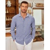 image:imageCOOFANDY Mens Long Sleeve Button Down Shirts Casual Untucked Shirt Regular Fit Dress ShirtBlue Gray
