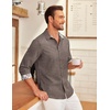image:imageCOOFANDY Mens Long Sleeve Button Down Shirts Casual Untucked Shirt Regular Fit Dress ShirtBrown