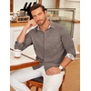 image:imageCOOFANDY Mens Long Sleeve Button Down Shirts Casual Untucked Shirt Regular Fit Dress ShirtBrown