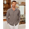 image:imageCOOFANDY Mens Long Sleeve Button Down Shirts Casual Untucked Shirt Regular Fit Dress ShirtBrown
