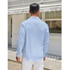 image:imageCOOFANDY Mens Long Sleeve Button Down Shirts Casual Untucked Shirt Regular Fit Dress ShirtClear Blue