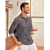 image:imageCOOFANDY Mens Long Sleeve Button Down Shirts Casual Untucked Shirt Regular Fit Dress ShirtDark Grey