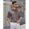 image:imageCOOFANDY Mens Long Sleeve Button Down Shirts Casual Untucked Shirt Regular Fit Dress ShirtDark Grey