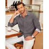 image:imageCOOFANDY Mens Long Sleeve Button Down Shirts Casual Untucked Shirt Regular Fit Dress ShirtDark Grey