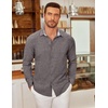 image:imageCOOFANDY Mens Long Sleeve Button Down Shirts Casual Untucked Shirt Regular Fit Dress ShirtDark Grey