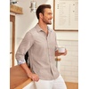 image:imageCOOFANDY Mens Long Sleeve Button Down Shirts Casual Untucked Shirt Regular Fit Dress ShirtKhaki